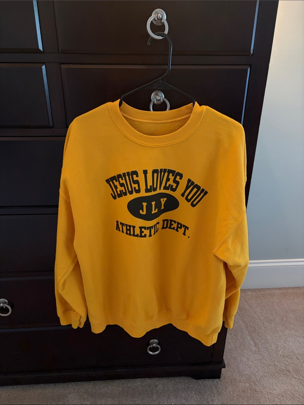 Jesus Loves You Yellow Crewneck Sweatshirt - Athletic Dept.